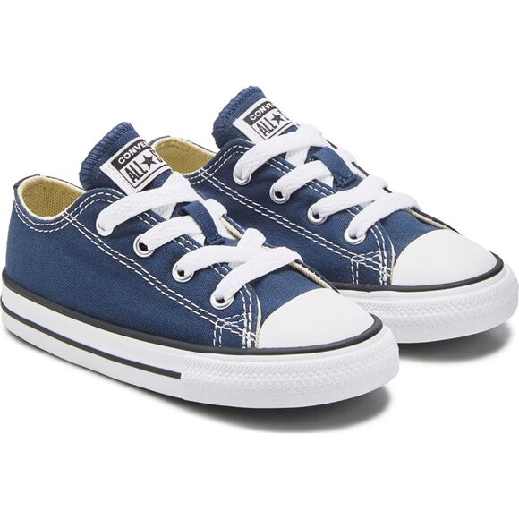 Kids Chuck Taylor All Star Low Top Sneakers Blue Lace up Shoes Baby Toddler sz 8 - Picture 1 of 10
